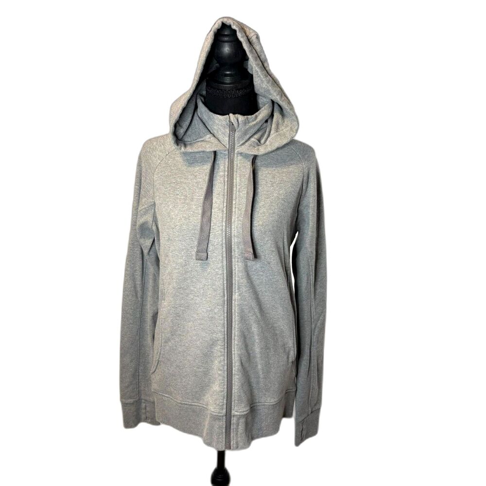 Eddie Bauer Women's Motion Cozy Camp Full Zip Hoodie Size TL Heather Grey EUC
